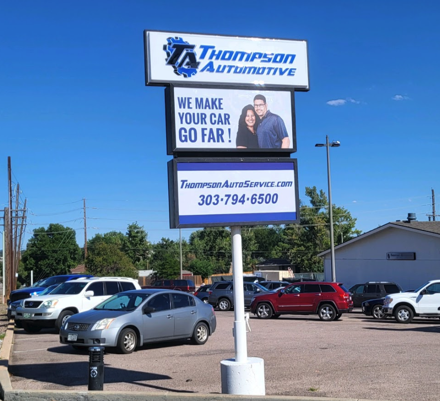 THOMPSON-AUTOMOTIVE Commercial Building Signs After Redesign by Mtn High Sign