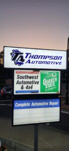 THOMPSON AUTOMOTIVE Custom Lighted Building Signs Before